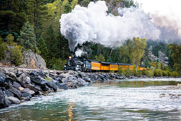 Durango & Silverton RR.      Along the Animas River