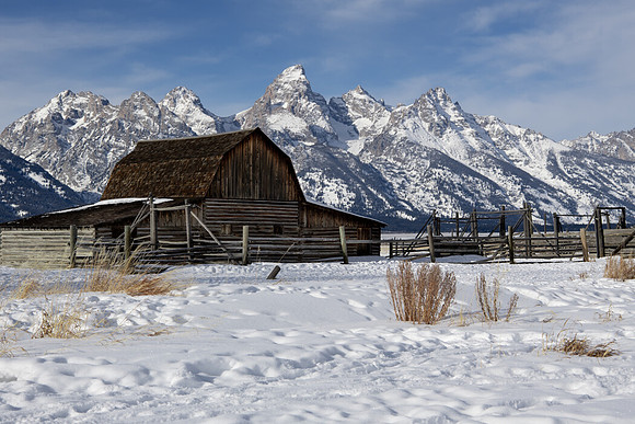 Moulton Barn winter in the Tetons